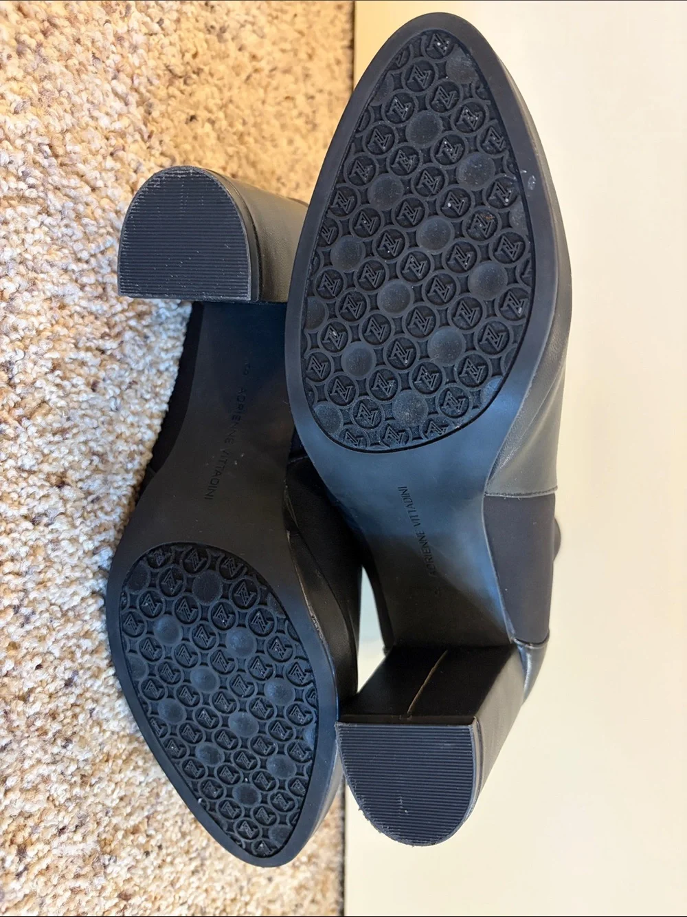 Adrienne Vittadini Black Heeled Boots Size 8.m